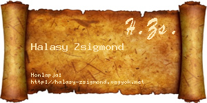 Halasy Zsigmond névjegykártya